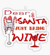 Santa claus drinking wine Sticker