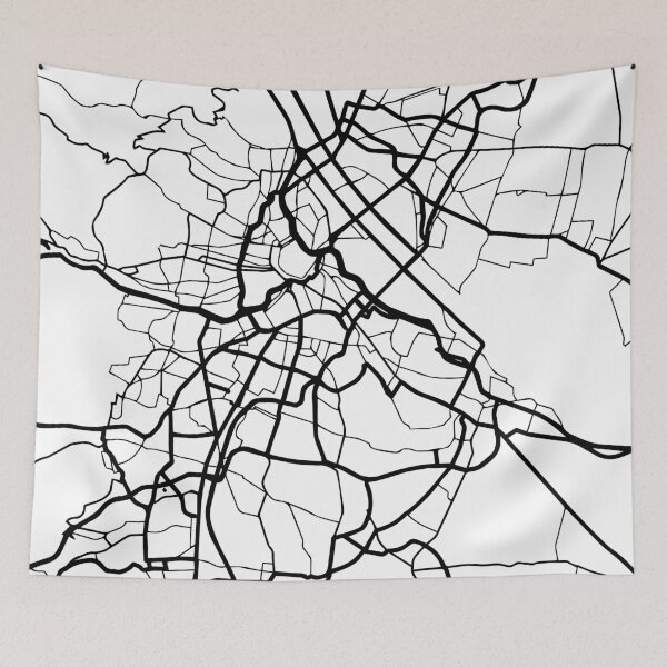 Item preview, VIENNA AUSTRIA BLACK CITY STREET MAP ART designed and sold by deificusArt.