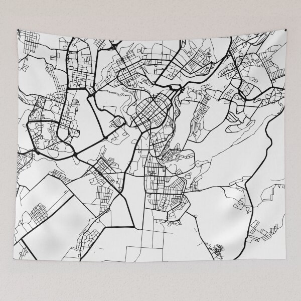 Item preview, YEREVAN ARMENIA BLACK CITY STREET MAP ART designed and sold by deificusArt.