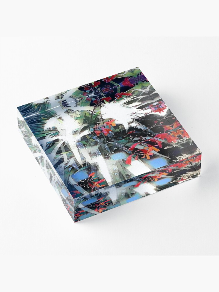 Alternate view of Abstract Wildflowers Acrylic Block