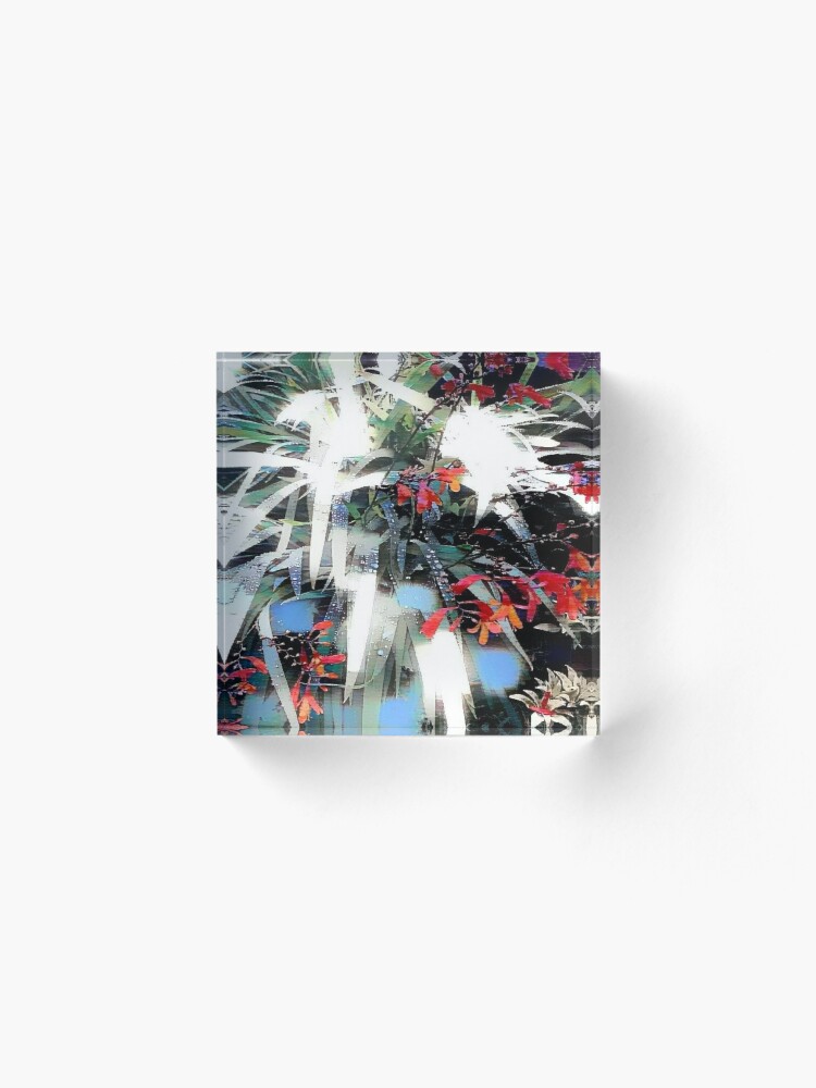 Alternate view of Abstract Wildflowers Acrylic Block