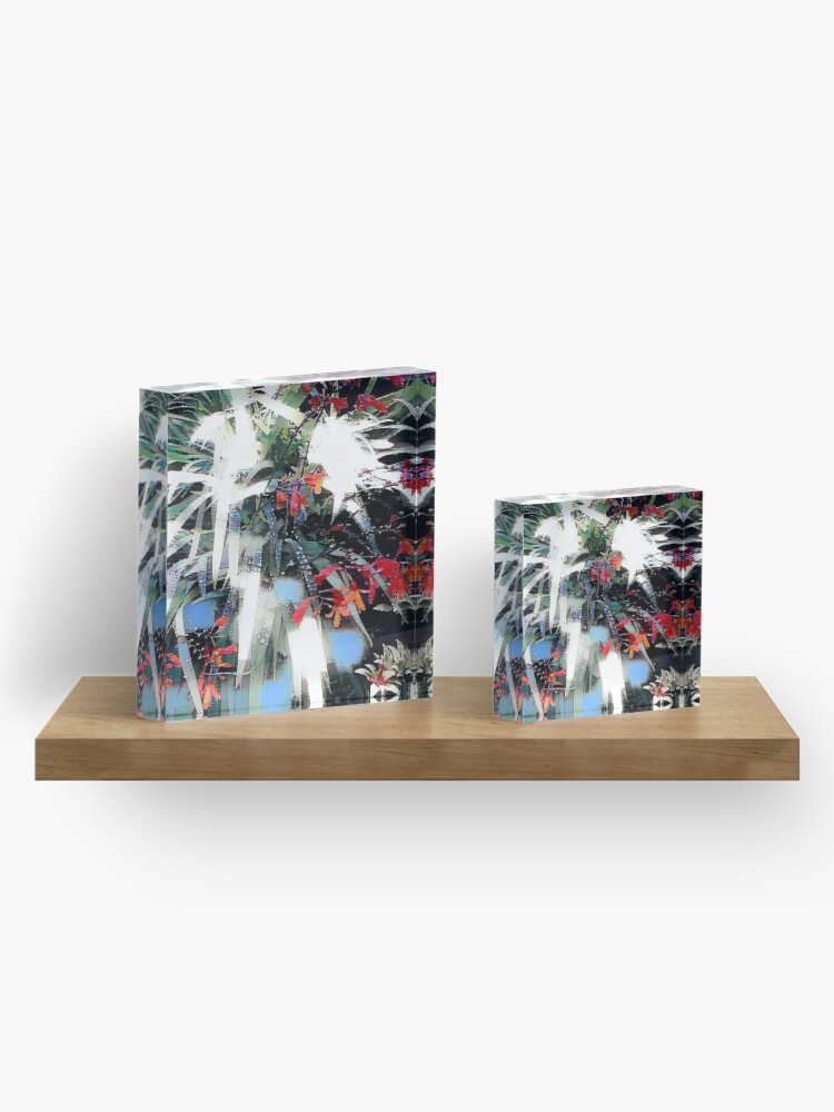 Alternate view of Abstract Wildflowers Acrylic Block