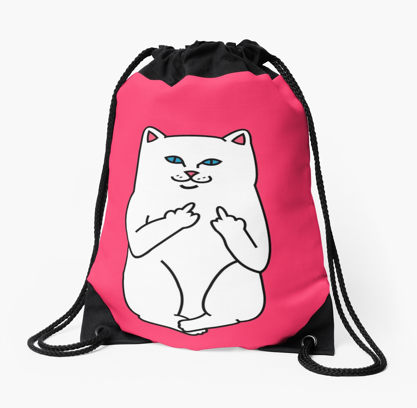 middle finger cat backpack