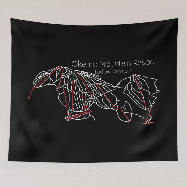 Item preview, Okemo Trail Map Black and White designed and sold by ChasingGnarnia.