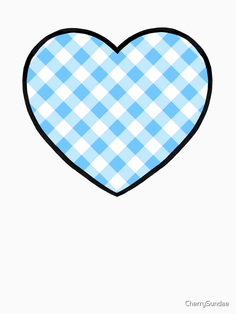 "Blue Gingham Heart" Tshirt by CherrySundae Redbubble
