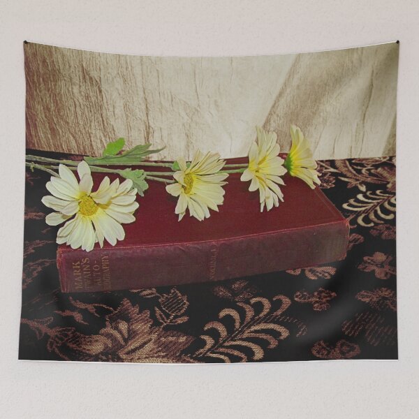 Item preview, Daisy Flower on Red Book Library Art A223 designed and sold by byNicol.