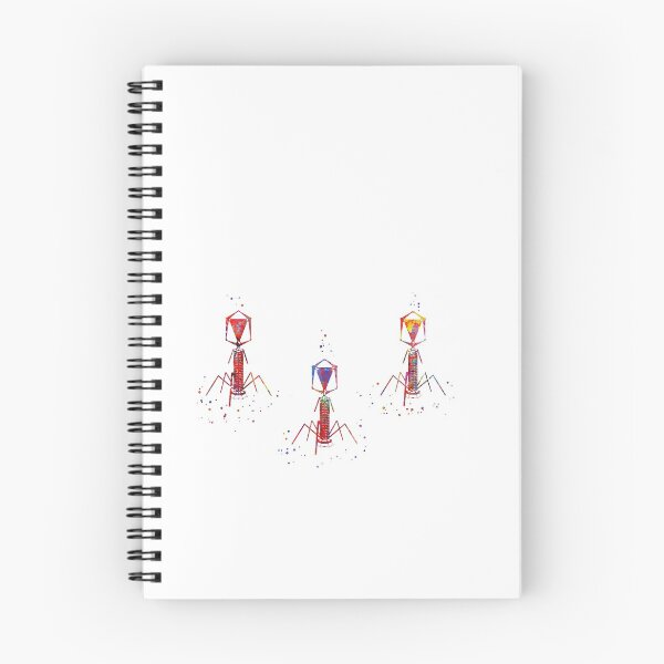 Item preview, Bacteriophage virus, watercolor bacteriophage, biotech art, medical art designed and sold by Rosaliartbook.