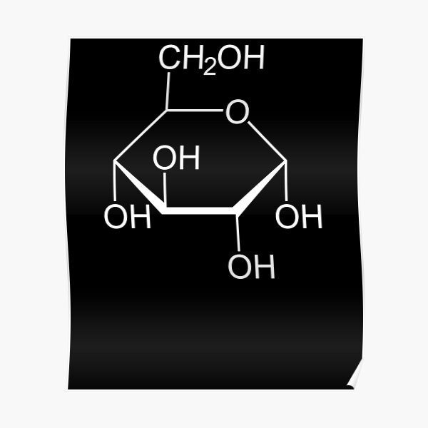 "Sugar Chemical Structure of Glucose" Poster by theelements Redbubble