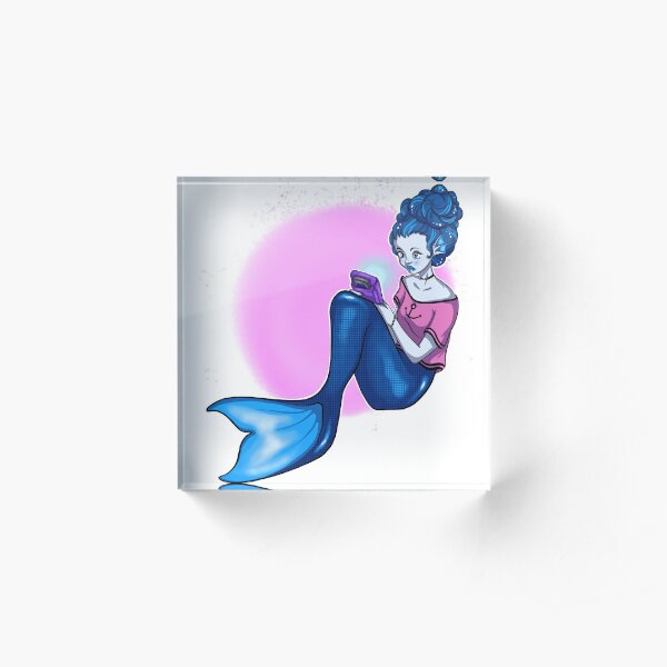 Gamer Girl Acrylic Blocks Redbubble - gaming mermaid roblox youtube banner