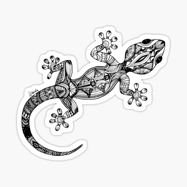 Tribal Gecko Tattoo Design