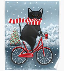 Black Cat Winter Bicycle Ride Poster