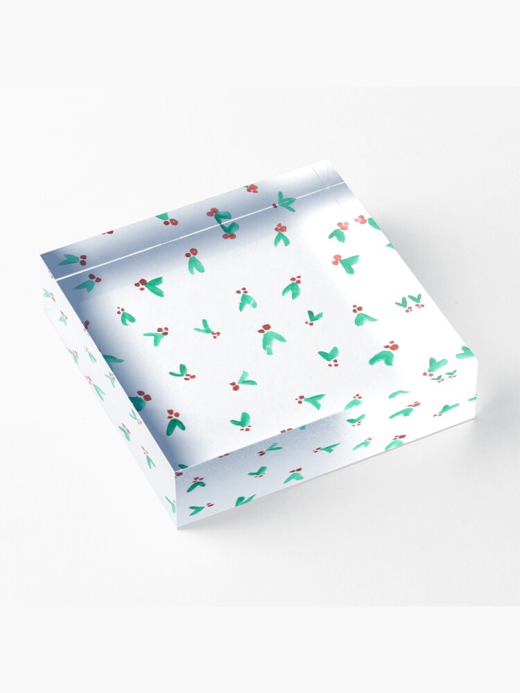 Alternate view of Mini Holly Watercolor Pattern Acrylic Block
