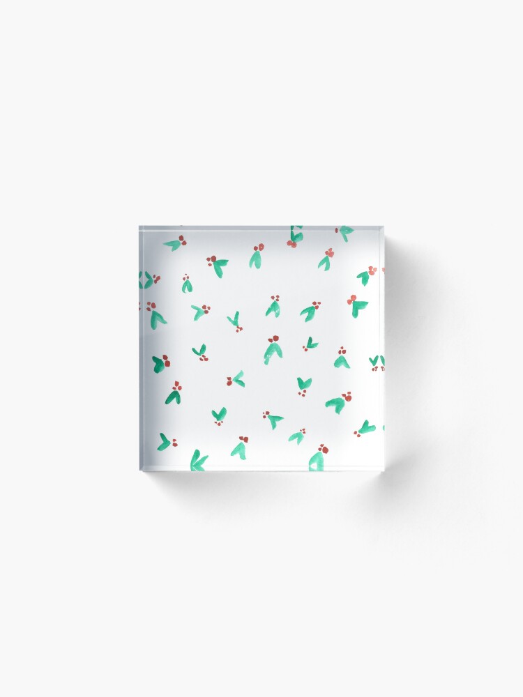 Alternate view of Mini Holly Watercolor Pattern Acrylic Block
