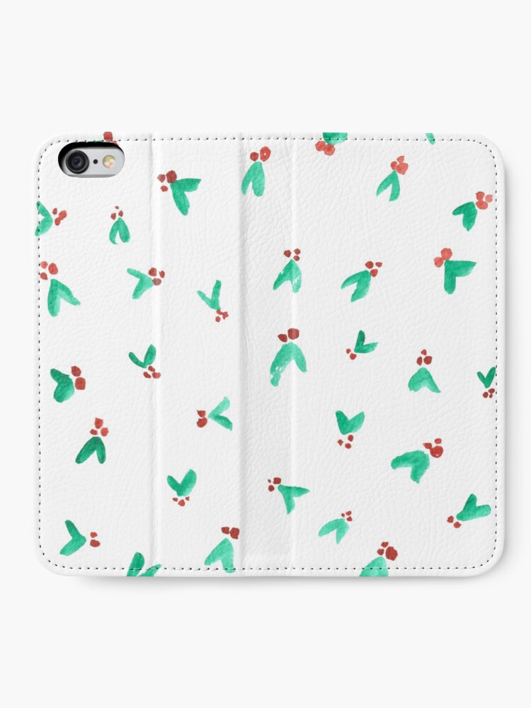 Alternate view of Mini Holly Watercolor Pattern iPhone Wallet