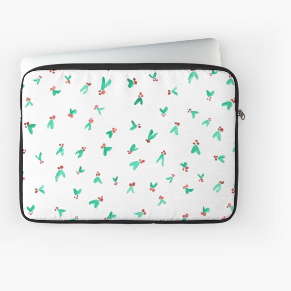Mini Holly Watercolor Pattern Laptop Sleeve