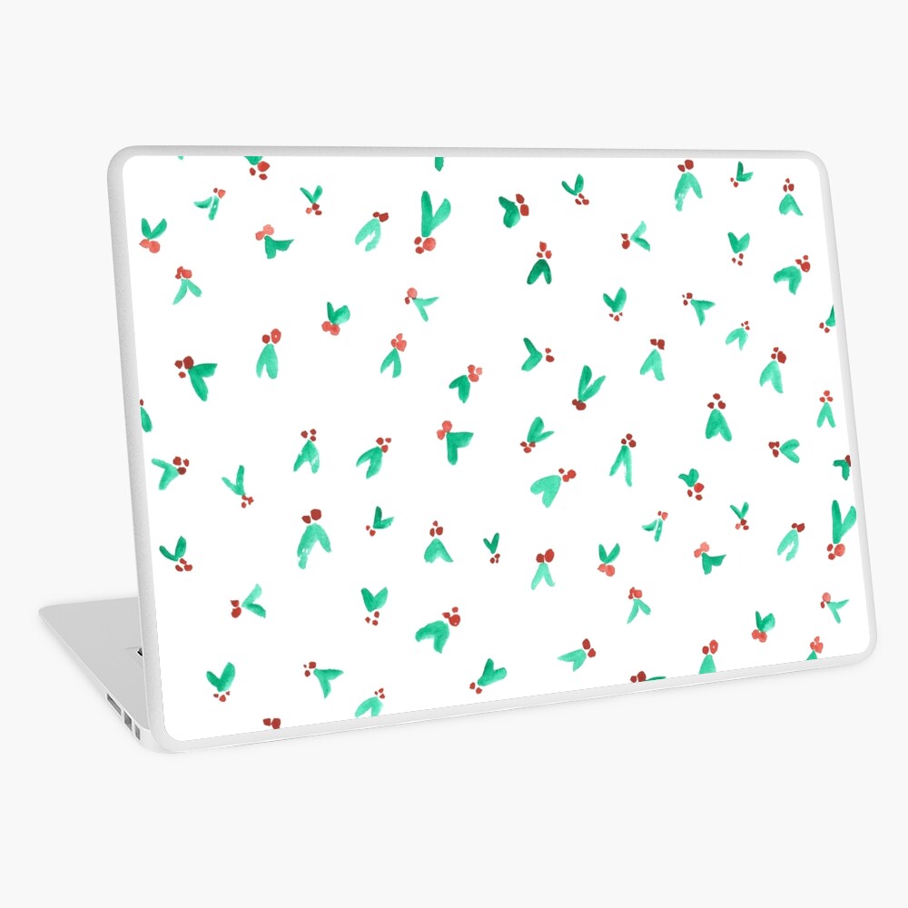 Mini Holly Watercolor Pattern Laptop Skin