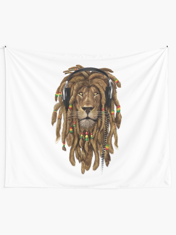 rasta lion tapestry