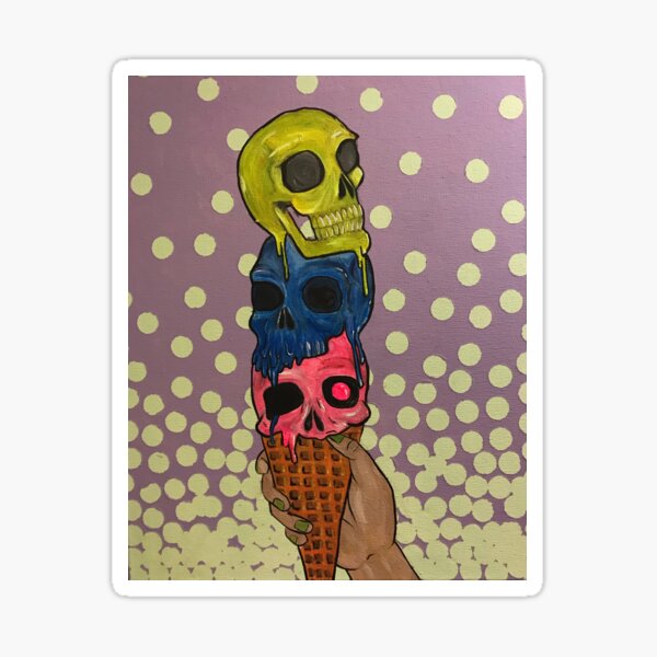 3 scoops of skulls Sticker