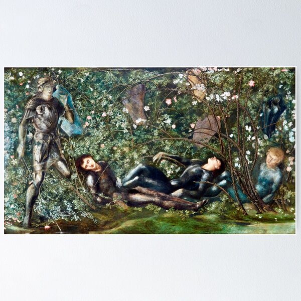 Item preview, Los caballeros y el bosque de zarzas - Edward Burne-Jones designed and sold by forgottenbeauty.