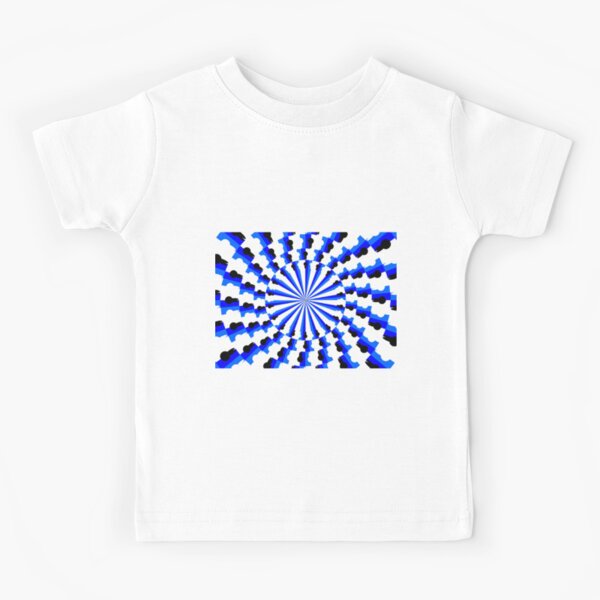 Illusion Pattern #blue #symmetry #circle #abstract #illustration #pattern #design #art #shape #bright #modern #horizontal #colorimage #royalblue #inarow #textured Kids T-Shirt