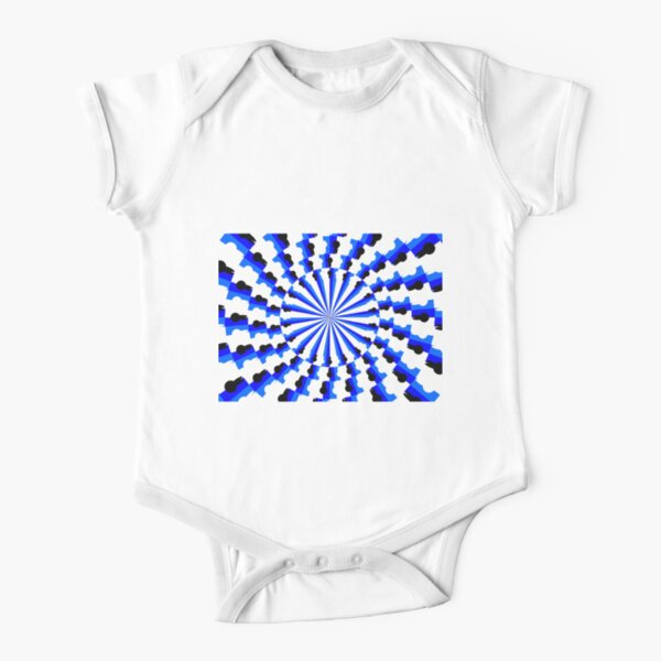 Illusion Pattern #blue #symmetry #circle #abstract #illustration #pattern #design #art #shape #bright #modern #horizontal #colorimage #royalblue #inarow #textured Short Sleeve Baby One-Piece