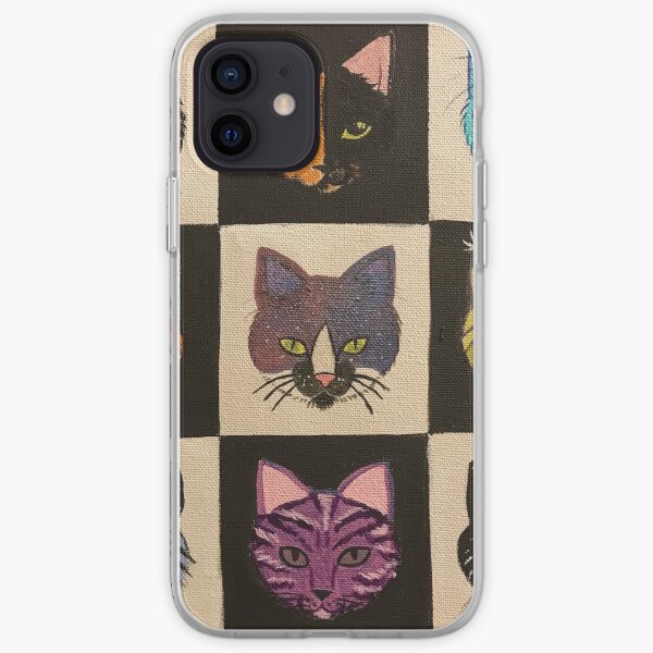 Checkered cats iPhone Soft Case
