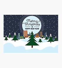 Christmas Eve Vector Landscape Photographic Print