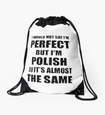 Funny Polish Gift for Poland Pride Perfect Husband Wife Present Drawstring Bag
