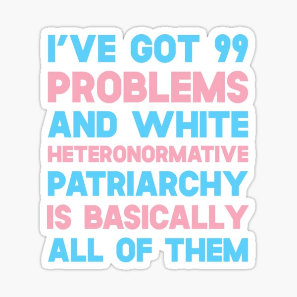 I've Got 99 Problems And White Heteronormative Patriarchy Is Basically All Of Them Sticker