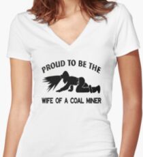 Coal Miner Wife Shirt - Gift For Coal Miner - Coal Miner Gift Women's Fitted V-Neck T-Shirt