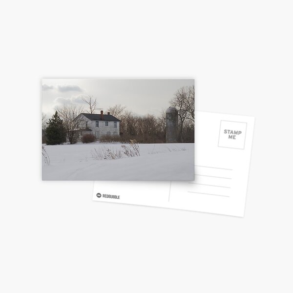 Snow covered farm Postcard