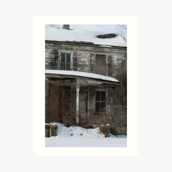 Snow covered abandoned house Art Print