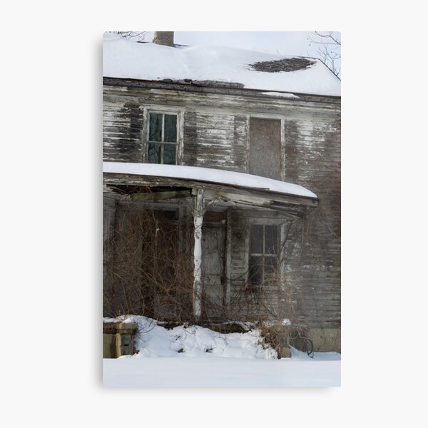 Snow covered abandoned house Metal Print