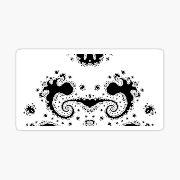 Tentical Face Fractal - Black and White Sticker