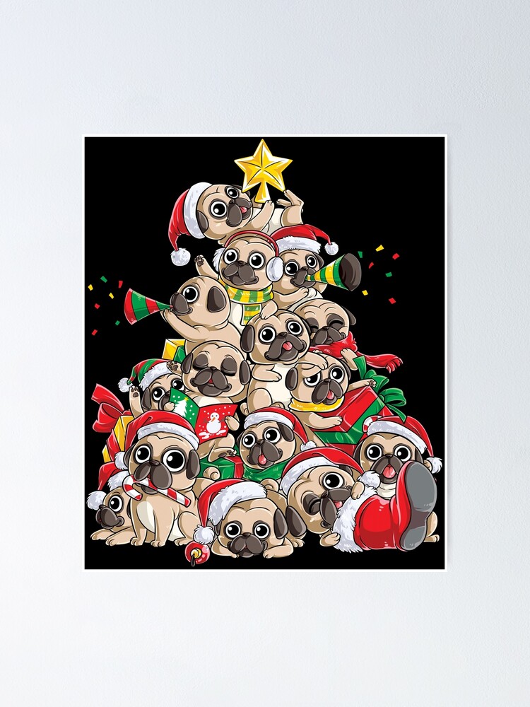 pug christmas tree shirt
