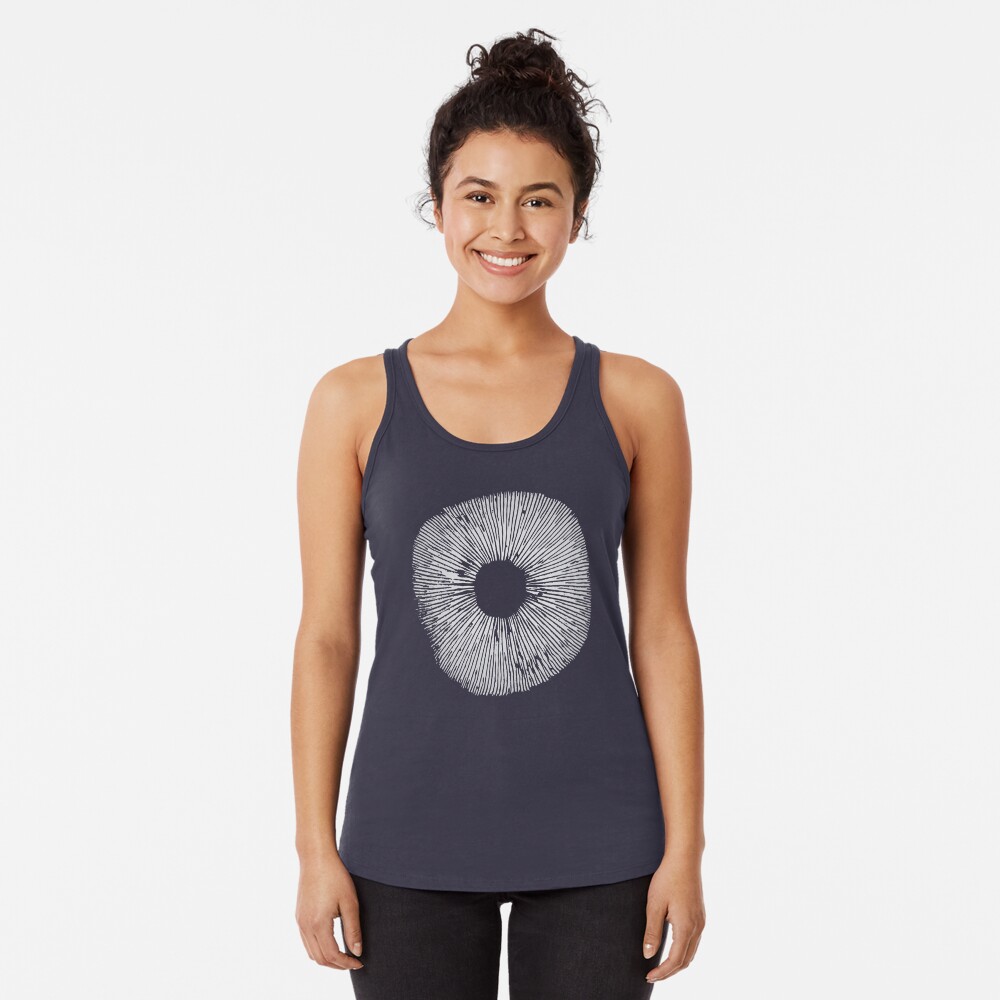 Mycology Mushroom Spore Print Art Racerback Tank Top
