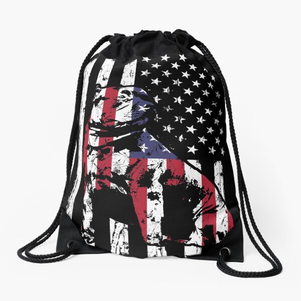 American Bully Pitbull Flag Perfect Pitbull Lover gift Drawstring Bag