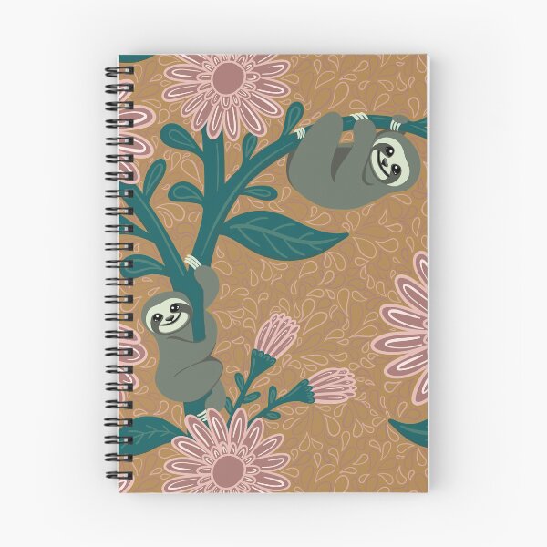 Item preview, Happy sloths & giant daisies - Mustard designed and sold by NewBranchStudio.