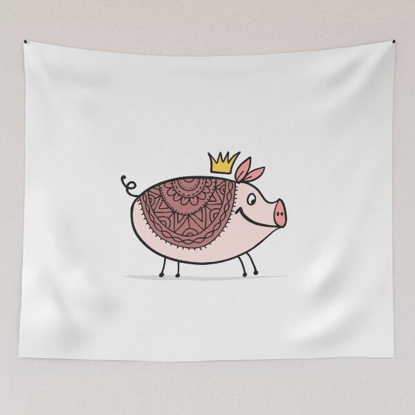 Item preview, Cute piggy ornate silhouette, symbol of 2019 year designed and sold by Kudryashka.