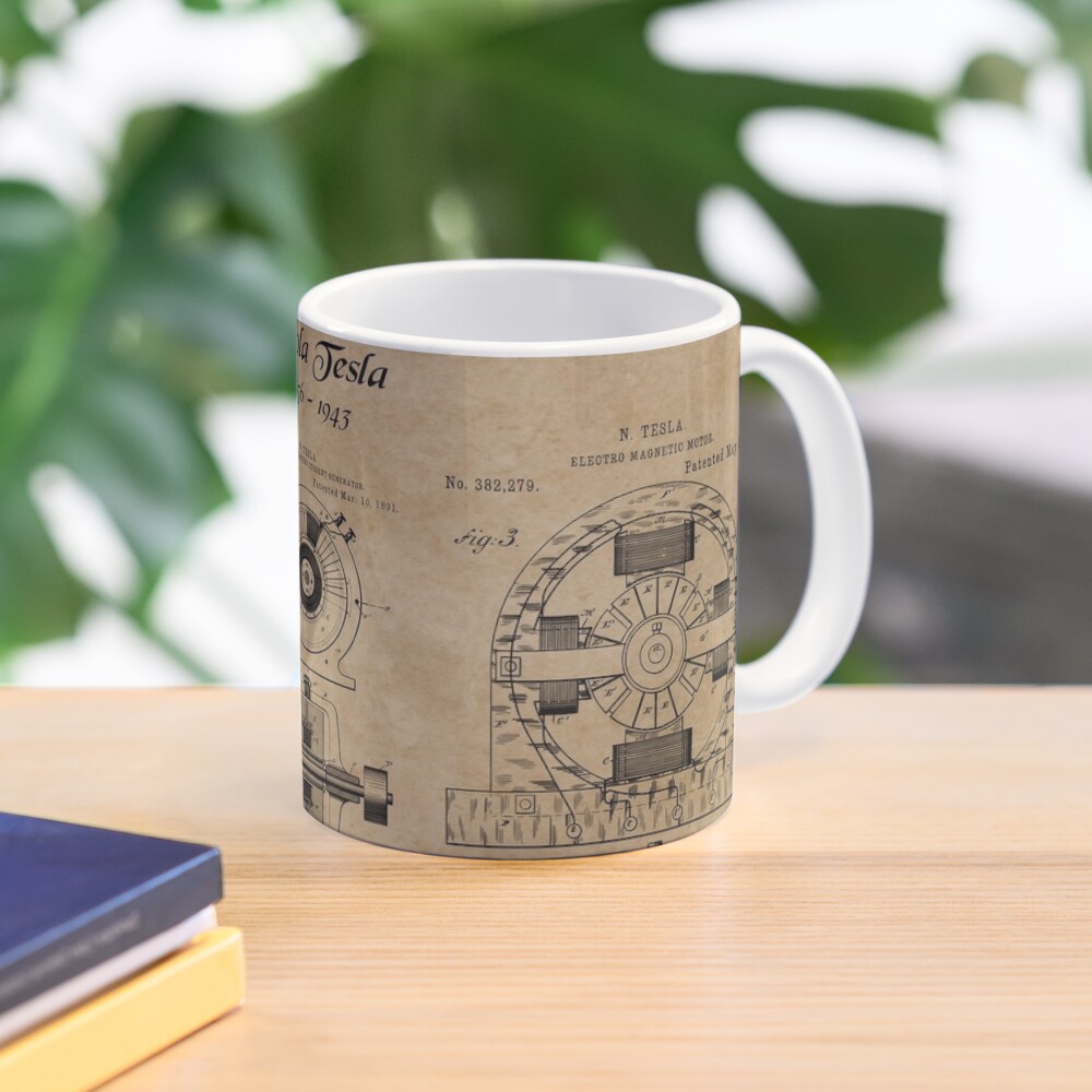 Nikola Tesla Dotted Design' Travel Mug