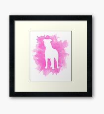 Watercolor Pitbull Tshirt Cute Pitbull Art Lover Gift Framed Print