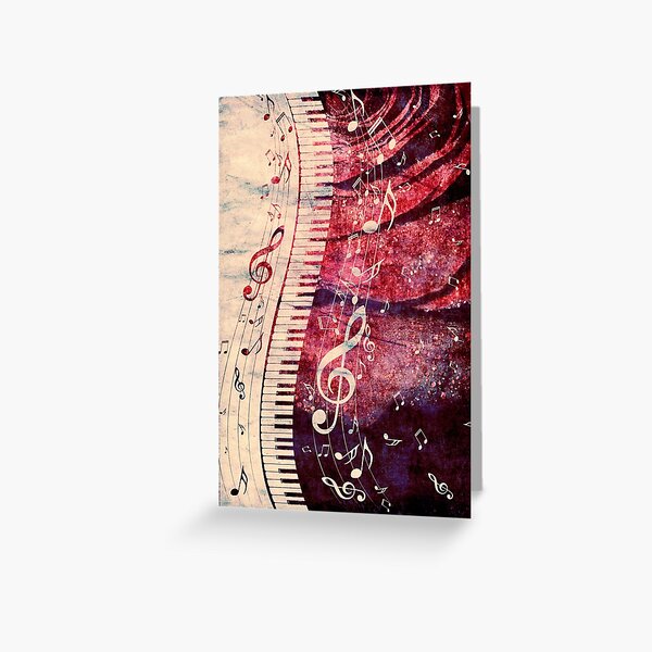 Item preview, Piano Keyboard with Music Notes Grunge designed and sold by AnnArtshock.
