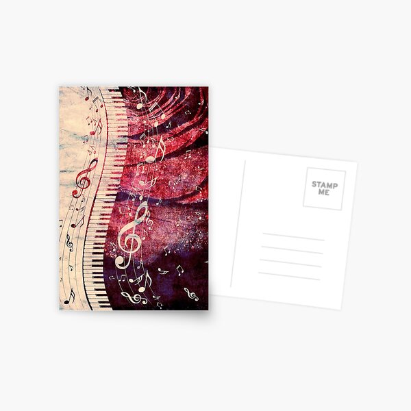Item preview, Piano Keyboard with Music Notes Grunge designed and sold by AnnArtshock.