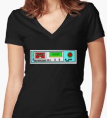 retro tape deck Women's Fitted V-Neck T-Shirt