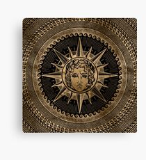 Golden Apollo Sun God on Greek Key Ornament Canvas Print