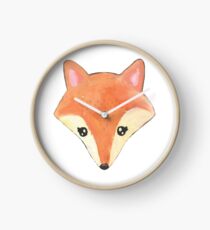 vos | aquarel fox Clock