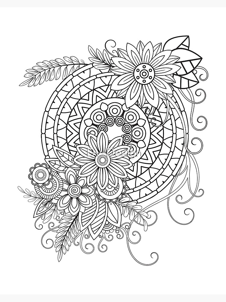 Original Drawing - Floral Mandala #2 popular - Harestudio