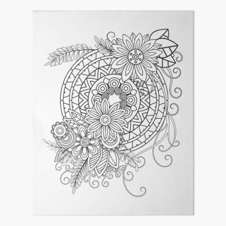 Treble clef pattern for adult coloring book. Floral, retro, doodle