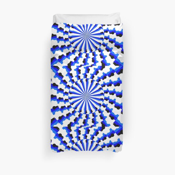 Illusion Pattern #blue #symmetry #circle #abstract #illustration #pattern #design #art #shape #bright #modern #horizontal #colorimage #royalblue #inarow #textured Duvet Cover