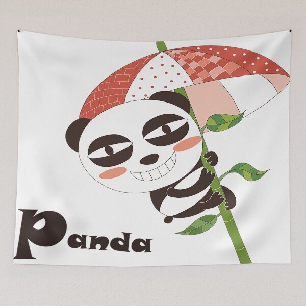 Item preview, Cute Panda With Umbrella designed and sold by leen12 Art Designs Prints.